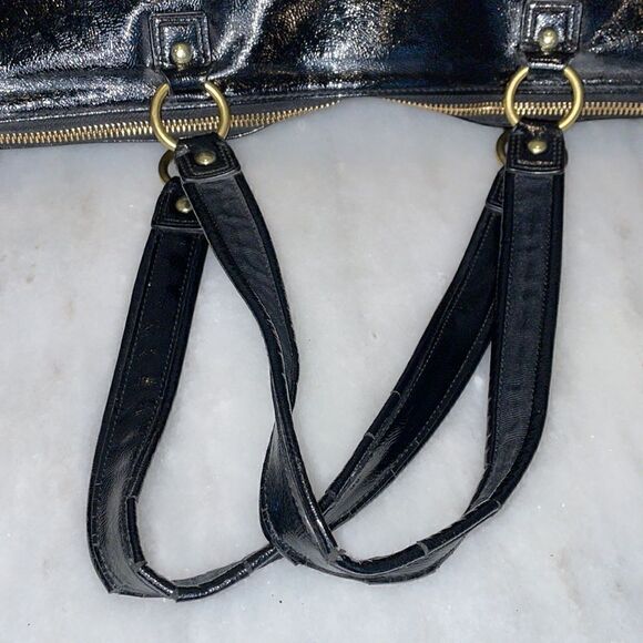 Coach Daisy Poppy Signature XL Patent Leather Tote Shoulder Bag - Picture 13 of 17